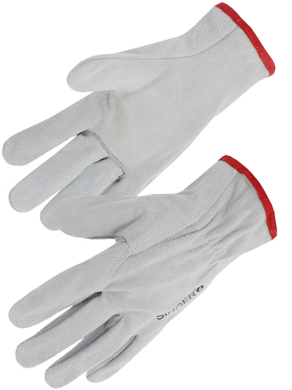 56S00 - GANT CUIR TOUT CROÛTE BOVIN NATUREL.SERRAGE ELASTIQUE