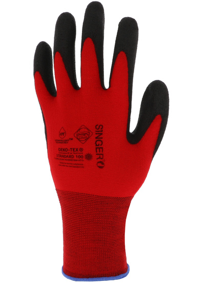 NYMR15CFTN - Gants de protection P.V.C C.F.T. SUPPORT POLYAMIDE SANSCOUTURE. JAUGE 15 - SINGER Safety