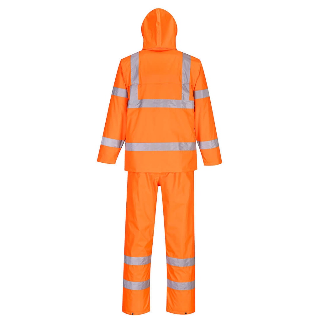 H448 - Ensemble de pluie enroulable haute visibilité