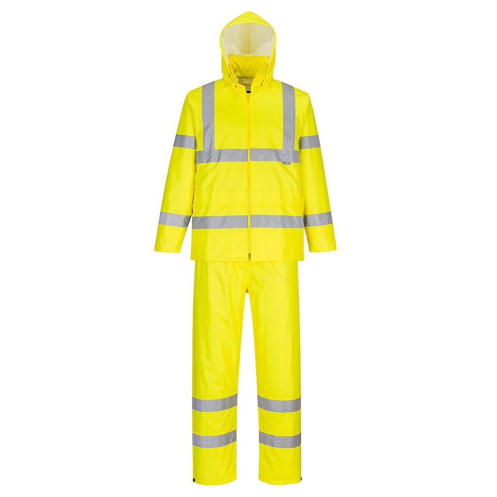 H448 - Ensemble de pluie enroulable haute visibilité