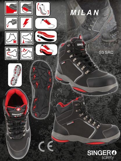 CHAUSSURES HAUTES CUIR NUBUCK. S3 HRO SRC