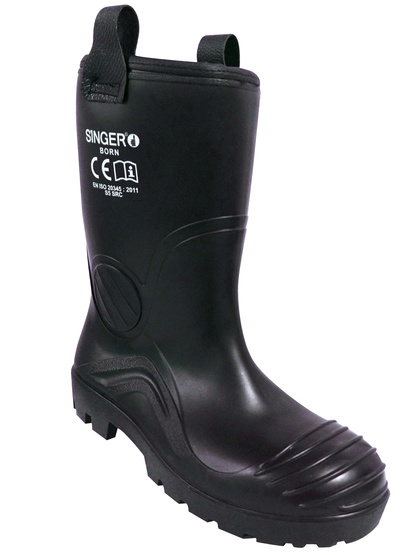 BORN - BOTTE P.V.C NOIRE FOURRÉE. S5 SRC