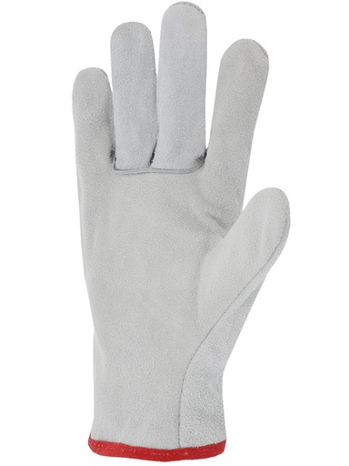 56S00 - GANT CUIR TOUT CROÛTE BOVIN NATUREL.SERRAGE ELASTIQUE