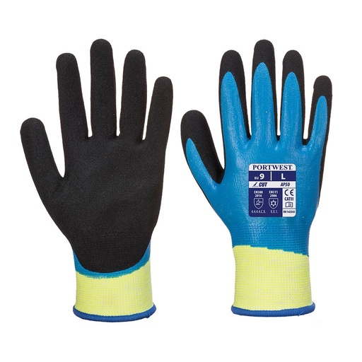 [AP50] AP50 - Gant Aqua Cut Pro coupure D Bleu/Noir