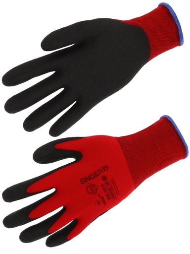 NYMR15CFTN - Gants de protection P.V.C C.F.T. SUPPORT POLYAMIDE SANSCOUTURE. JAUGE 15 - SINGER Safety