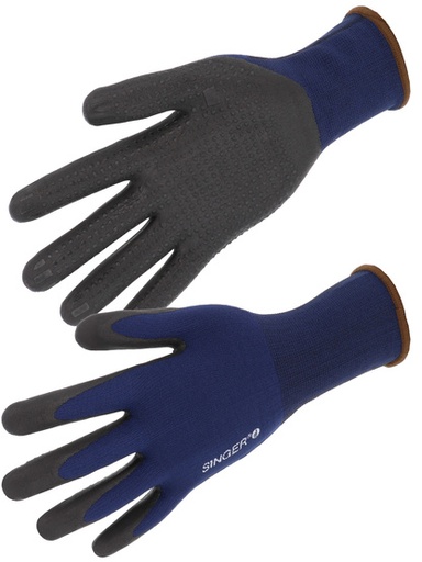 [PER100] PER100 - Gants de protection NITRILE MOUSSE. PICOTS. DOS AÉRÉ.JAUGE 15 - SINGER Safety
